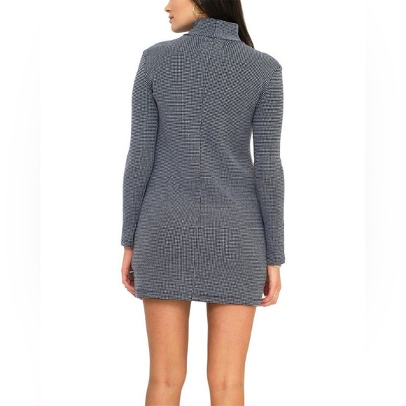 Anthropologie Sol Angeles Twilight Mockneck Long Sleeve Checkered Mini Dress - Picture 2 of 7